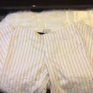 White Pinstriped Banana Republic Dress Pants